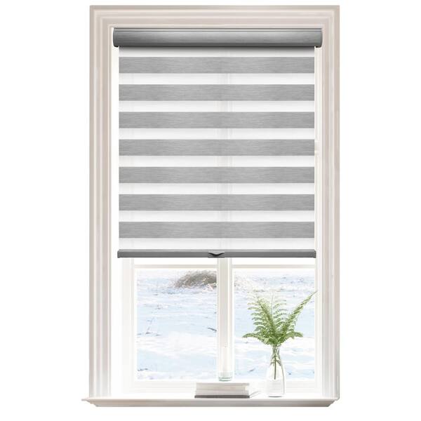 thumbnail image 2 of Biltek Cordless Zebra Roller Blinds – Sheer Or Privacy, White, 20" To 72"W X 72"H 2 of 6