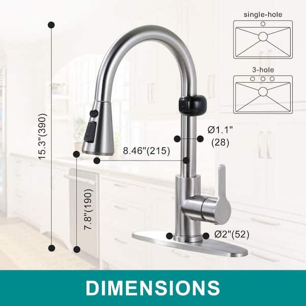 AVITAS Single Handle Pull Down Sprayer Kitchen Faucet with Movale