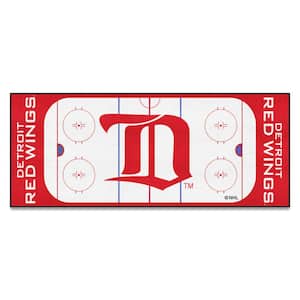 NHL Retro Detroit Red Wings White 2 ft. x 6 ft. Rink Runner Rug