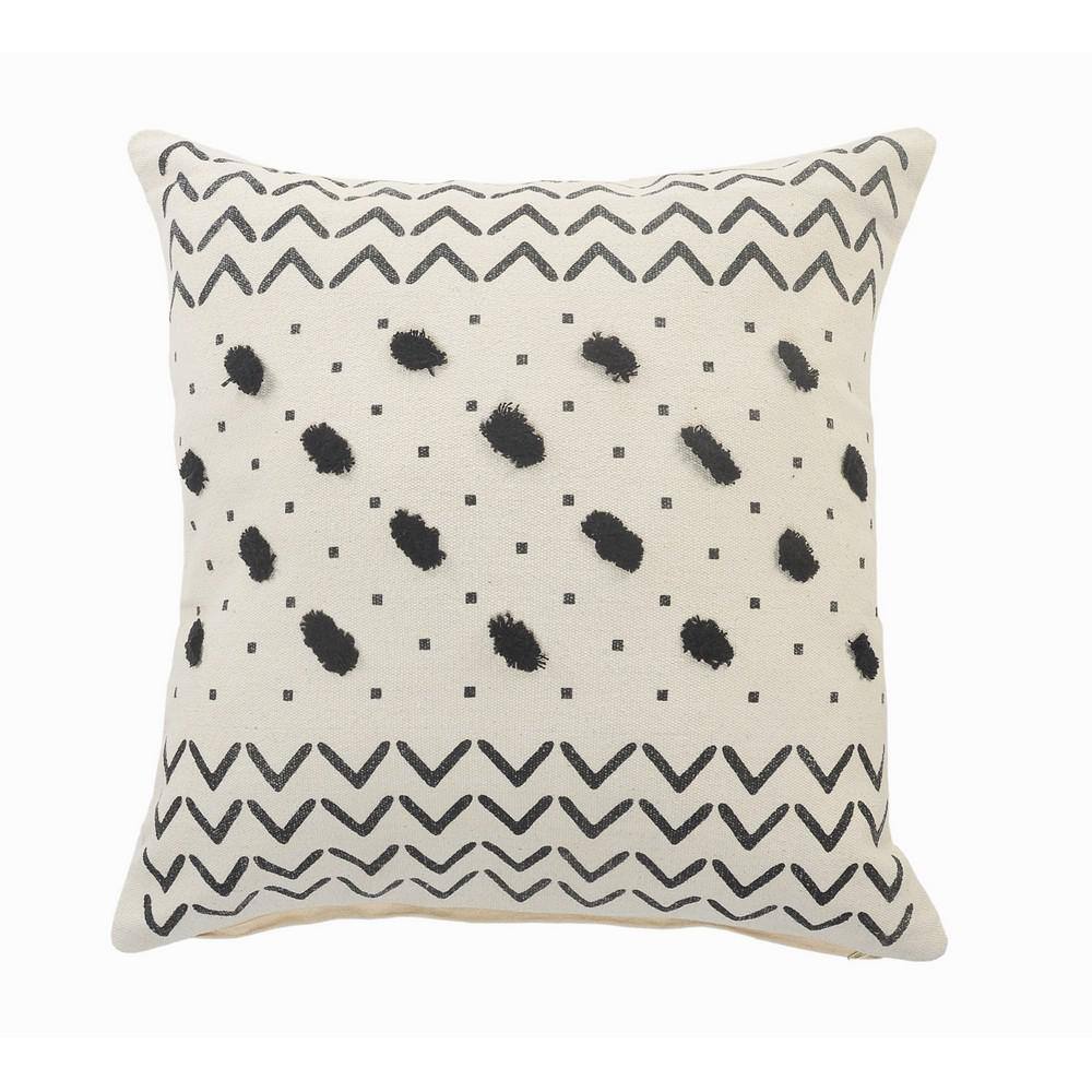 Tufted Geometric Diamond Square Throw Pillow, 20