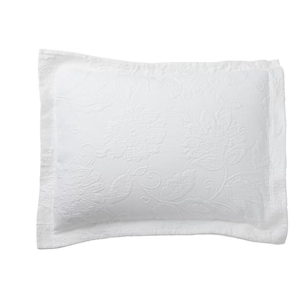Putnam Matelasse White Cotton Single King Sham