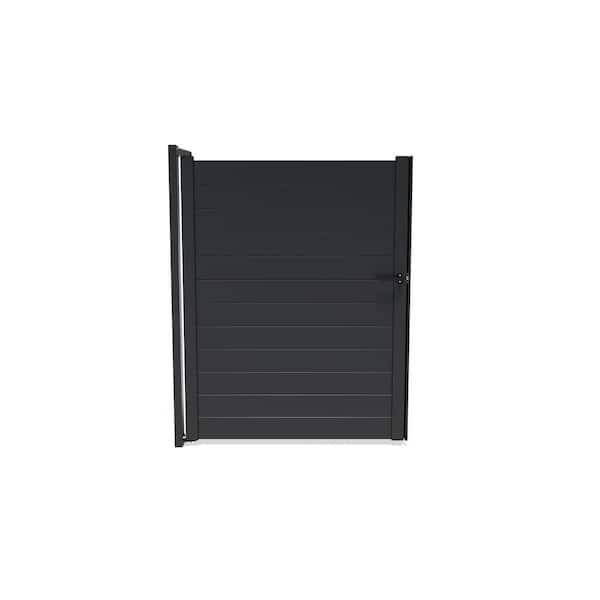 Nixa Doors Adjustable 60 in. x 72 in. Black Aluminum Privacy Gate
