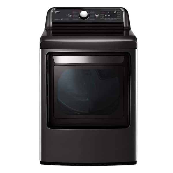 LG 7.3 Cu. Ft. Vented SMART Electric Dryer in Black Steel with EasyLoad Door, TurboSteam and Sensor Dry Technology