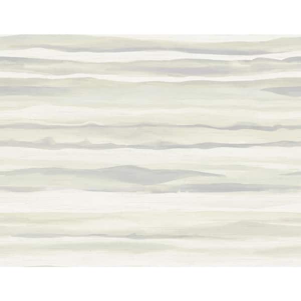 Seabrook Designs Kentmere Waves Metallic Pearl and Light Grey Paper Strippable Roll (Covers 60.75 sq. ft.)