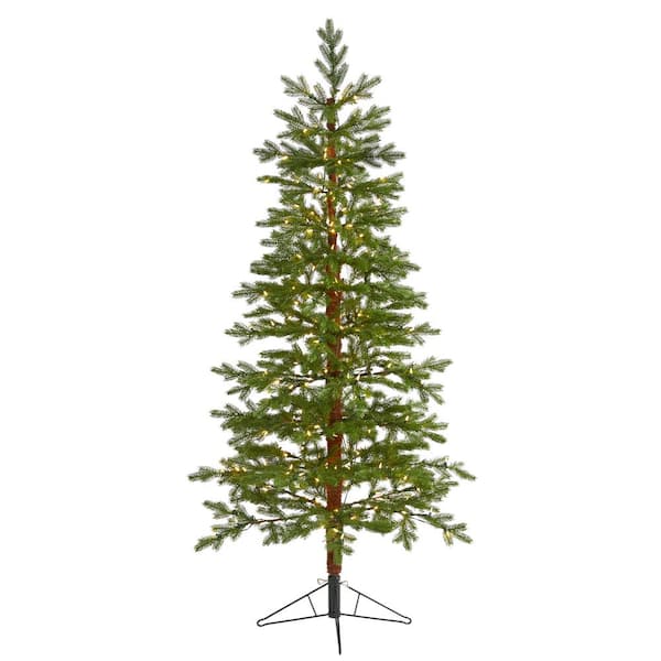 Nearly Natural 6.5 ft. Pre-lit Fairbanks Fir Artificial Christmas Tree with 250 Clear Warm Multi-Function LED Lights