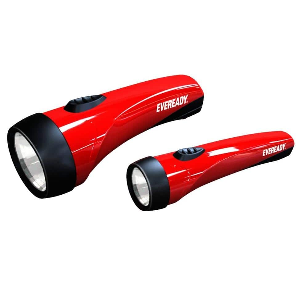 Eveready LED Flashlight Multi-Pack, Bright and Durable, Super Long Battery Life, Use for Emergencies, Camping, Outdoor, Batteries Included , Red,Blue