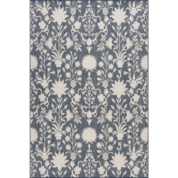 Navelle Traditional Blue 5 ft. x 8 ft. Outdoor Area Rug