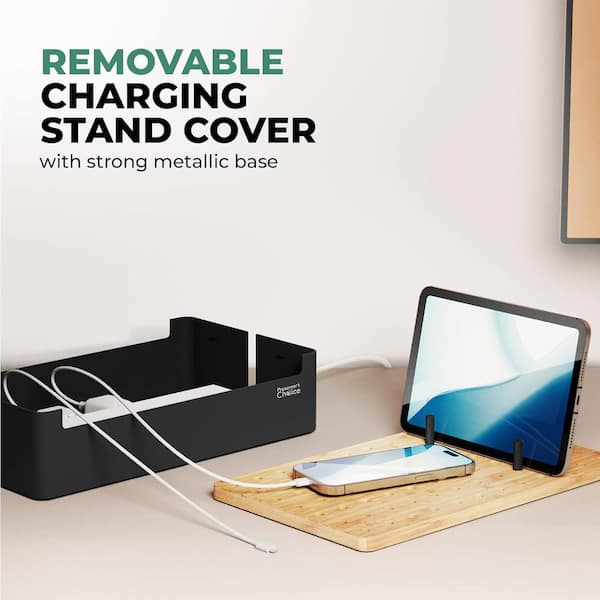 Bamboo Lap Desk with Powerbank and Charging Cable Brown/Black - Threshold™
