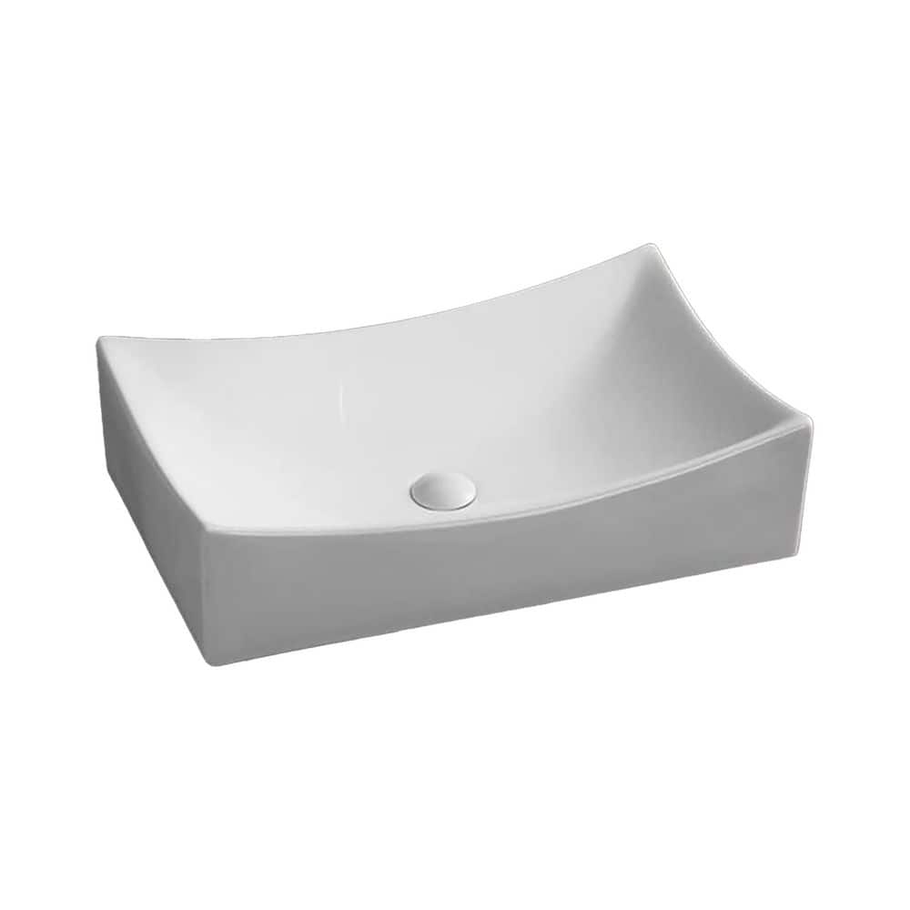 20 in. Small Rectangle Ceramic Vessel Bathroom Sink in White for Vanity price history on PriceWatchPro