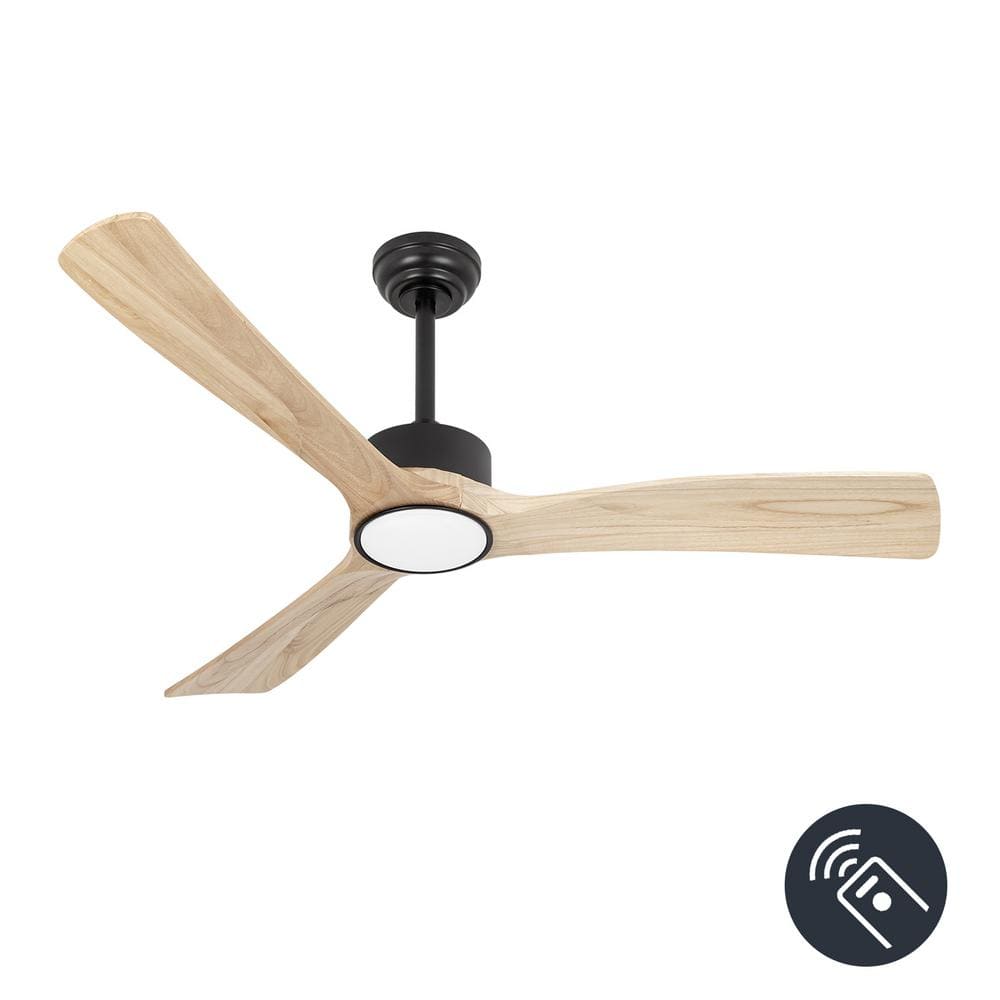 52 in. LED Indoor Outdoor Matte Black and Mahogany Finished Ceiling Fan with 1-Light and Remote Control price history on PriceWatchPro