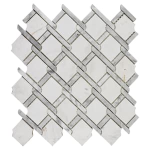 Rockart Medallion Gray and White Marble Polished 12 in. x 12 in. Natural Stone Mosaic Tile (11.6520 sf. ft./Case)