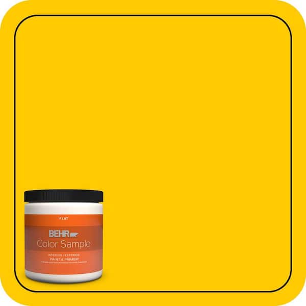 BEHR PREMIUM PLUS 8 oz. #340B-7 Empire Yellow Flat Interior