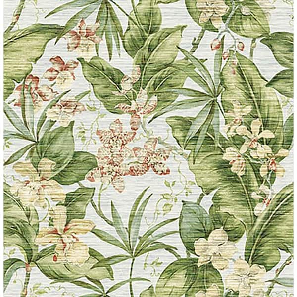 Paradise Point Floral Spa Vinyl Peel and Stick Wallpaper Roll (Covers 30.75 sq. ft. )