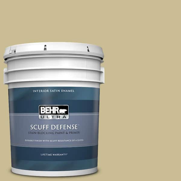 BEHR ULTRA 5 gal. #M330-4 Morning Tea Extra Durable Satin Enamel Interior Paint & Primer