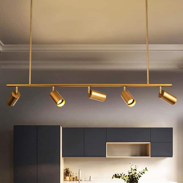 RRTYO Vortex 4 ft. 5-Light Gold Fixed Track Lighting Kit