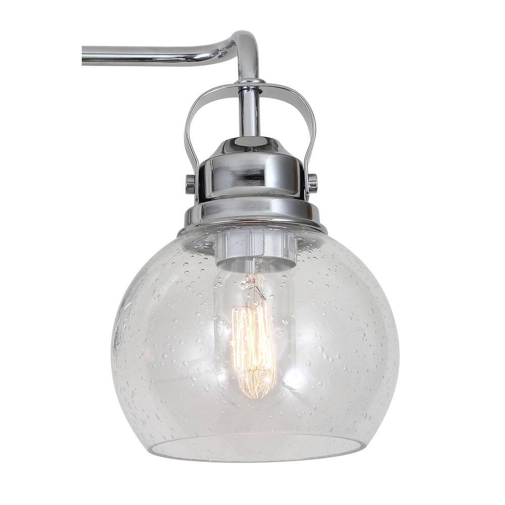 Shirley Modern 34" Chrome Polished Clear Glass Vanity Light