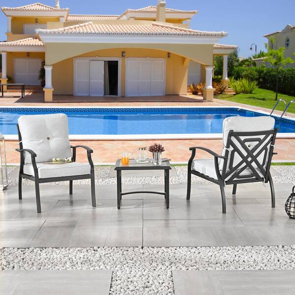 Patio Festival 3-Piece Metal Patio Conversation Deep Seating