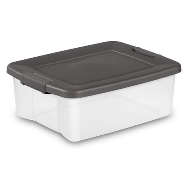 Sterilite 25-Quart Shelf Tote GPlastic Stackable Storage Tote w/Lid, Clear (6 Pack)