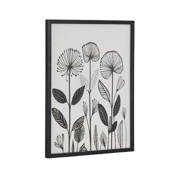 Gallery Simple Modern Linocut Botanicals by The Creative Bunch Studio Black Framed Art Print 12 in. x 16 in.