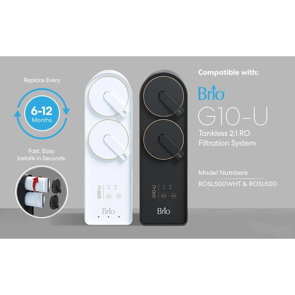Brio White Carbon Block 3-Stage Water Filter Replacement