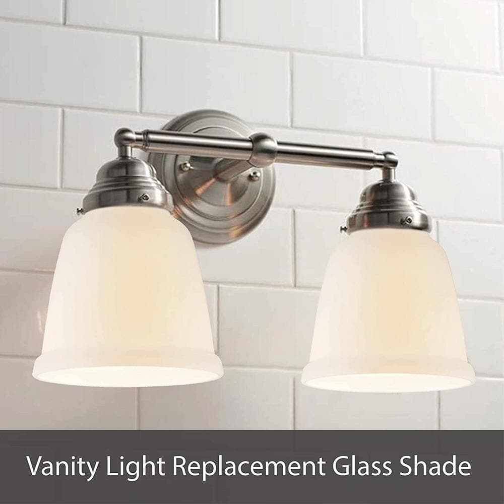 Transitional Frosted Glass Bell Ceiling Fan Replacement Shade Set