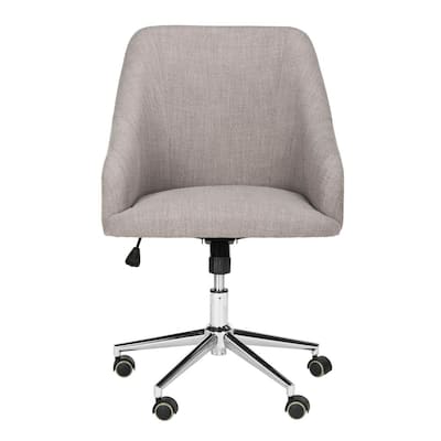 Adrienne Gray/Chrome Linen Swivel Office Chair