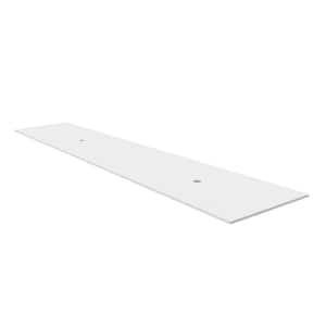 Solid Surface Rectangular Bathroom Countertop Shelf in White 84 in.