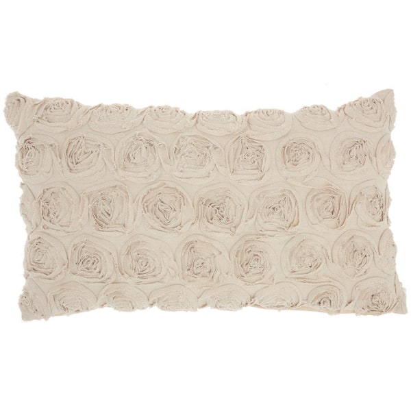 Mina Victory Lifestyles Beige 14 in. x 24 in. Rectangle Throw Pillow