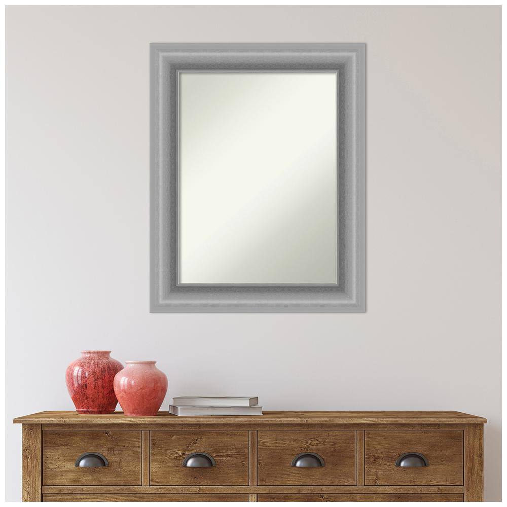 Peak Polished Silver Rectangular Bathroom Vanity Mirror