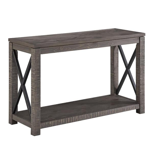 Steve Silver Dexter 48 in. Gray Standard Rectangle Wood Console Table with Storage