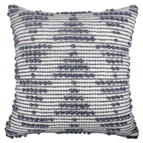 Unbranded Eliza Natural/White Geometric Hand-Woven Indoor/Outdoor Polyfilled 20 in. x 20 in. Throw Pillow