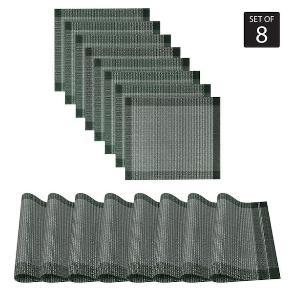 Dainty Home Palermo 15 in. x 15" In. Blues and River Blue PVC Placemats Set of 8