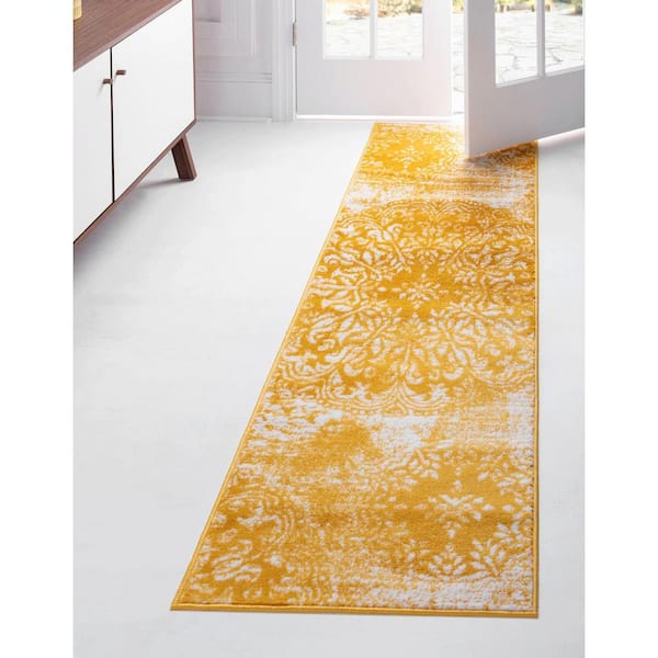 Sofia Yellow 2 ft. x 10 ft. Grand Runner Rug