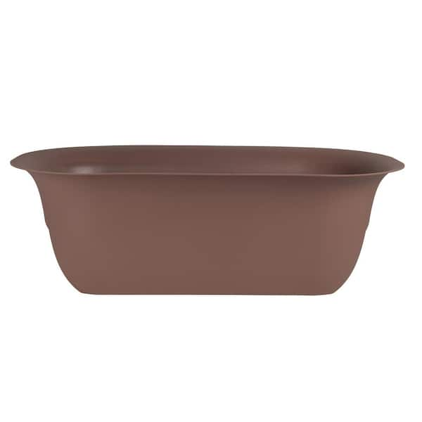 Bloem Modica 26 in. Chocolate Brown Plastic Deck Rail Planter