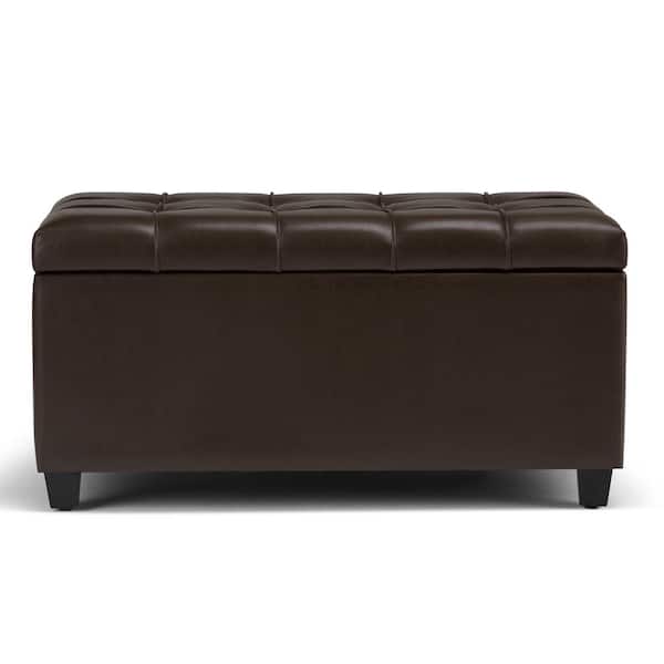 Simpli Home Sienna 33 in. Wide Transitional Rectangle Storage