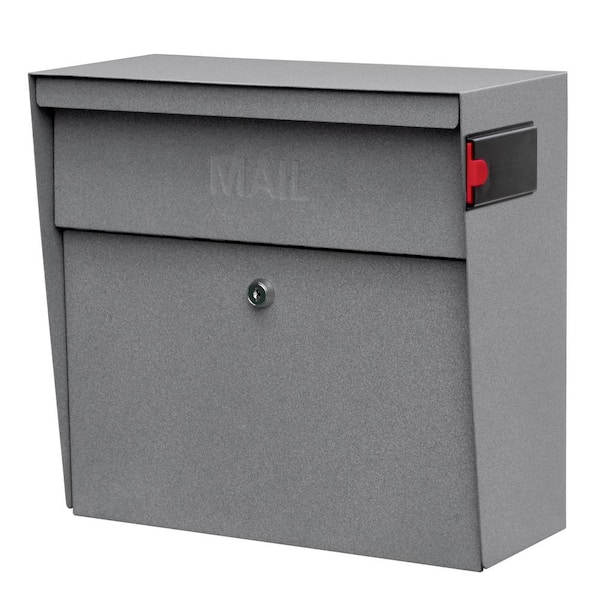Mail Boss Metro Locking Wall-Mount Mailbox with High Security Reinforced Patented Locking System, Granite