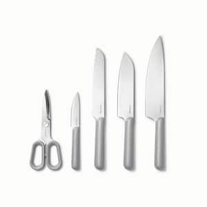 5-Piece Stainless Steel Knife Set in Gray