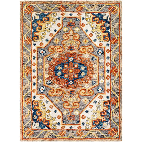 Livabliss Amita Rust/Grey 5 ft. x 7 ft. Rustic Indoor Area Rug