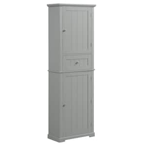 Gray 67.30 in. Accent Storage Cabinet with Drawer and Adjustable Shelves