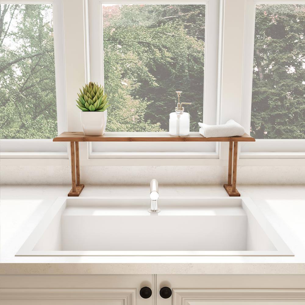 Bamboo Adjustable Freestanding Sink Shelf Organizer
