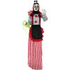 65 in. Battery Operated Poseable Standing Clown with Red LED Eyes Halloween Prop