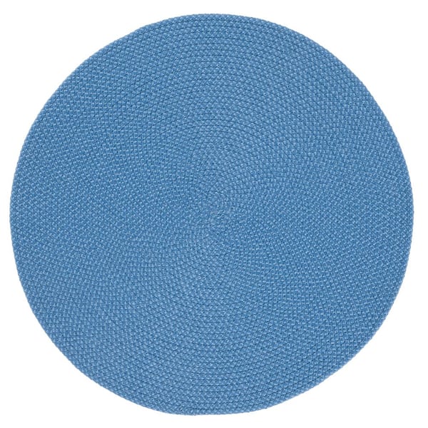 SAFAVIEH Braided Blue 3 ft. x 3 ft. Abstract Round Area Rug