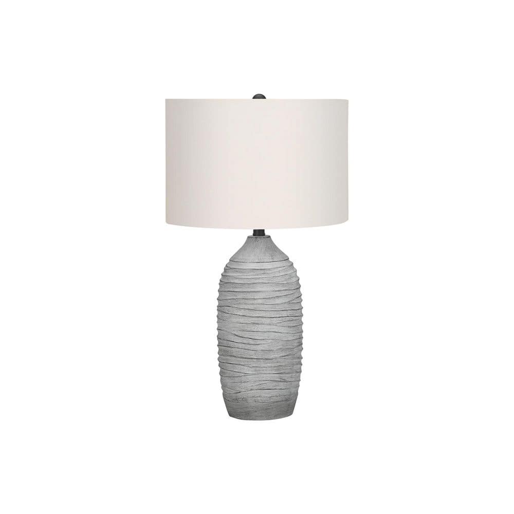 Modern 27 in. H Table Lamp with Cream Shade, Grey Resin price history on PriceWatchPro