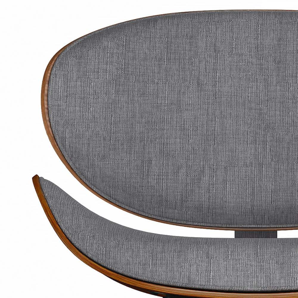 Gray Linen Upholstered Mid-Century Modern Side Chair