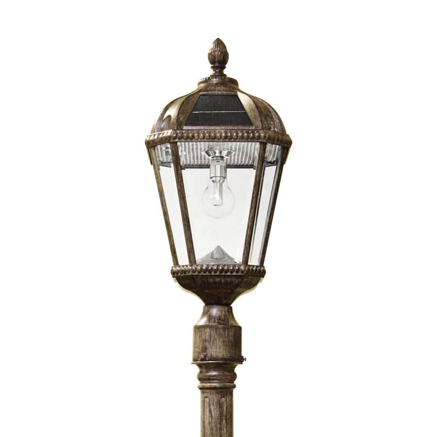 Orleans Inspired Weathered Bronze Solar Lamp Post with LED & Dusk to Dawn Feature