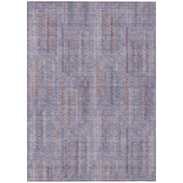 Chantille Machine Washable Indoor/Outdoor Abstract ACN2887 Plum 9 ft. x 12 ft. Area Rug
