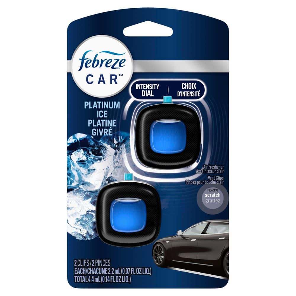 Febreze 0.07 oz. Platinum Ice Scent Car Vent Clip Air Freshener (2