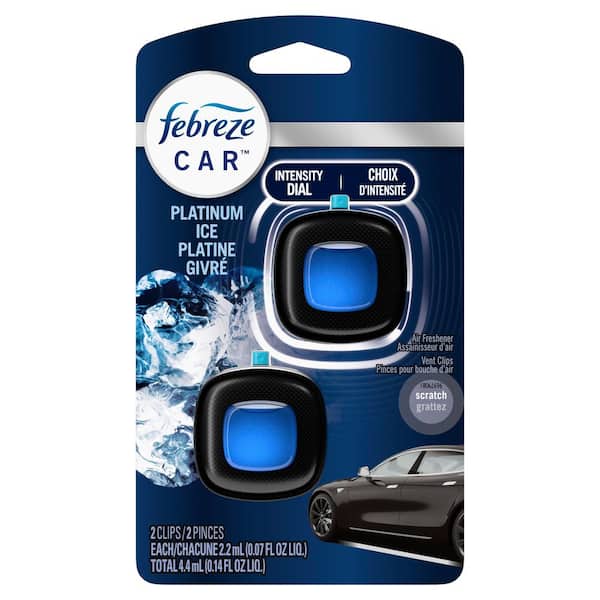 Febreze 0.07 oz. Platinum Ice Scent Car Vent Clip Air Freshener (2-Pack)