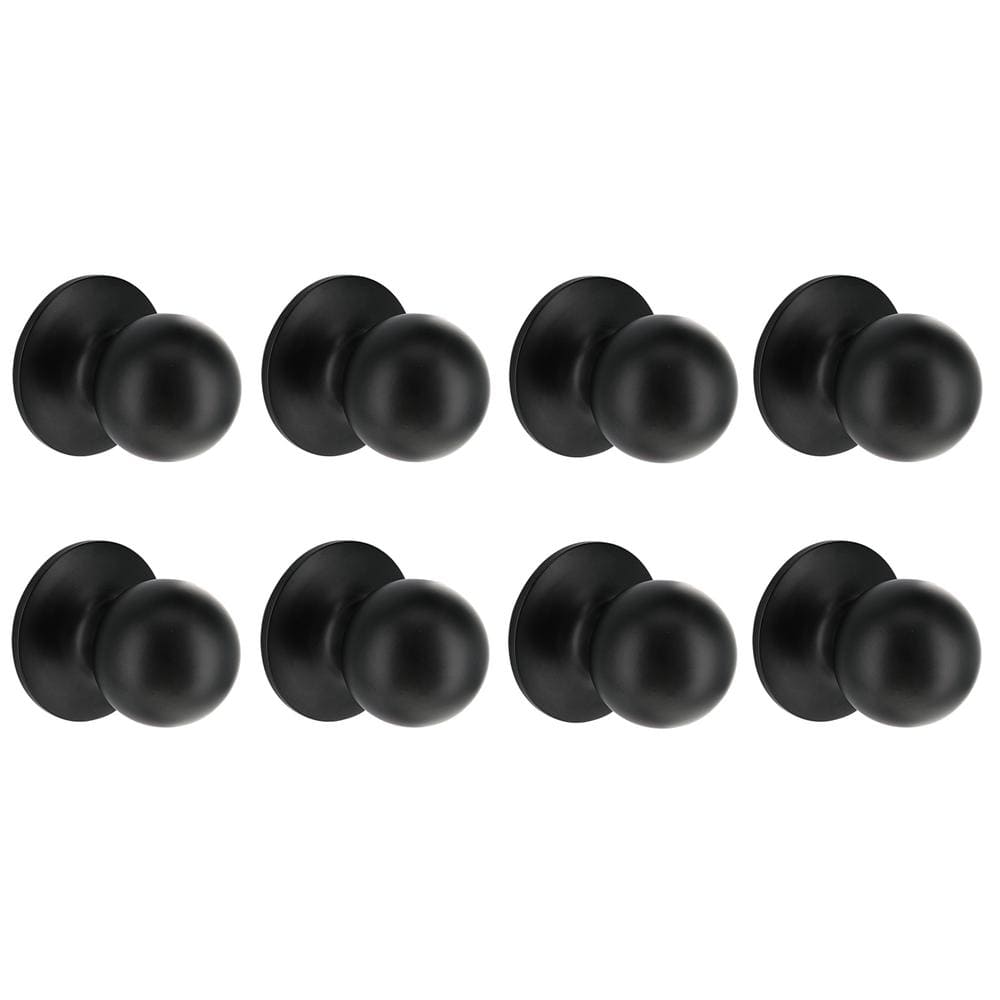 Saturn Matte Black Hall/Closet Door Knob (8-Pack)
