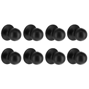 Saturn Matte Black Hall/Closet Door Knob (8-Pack)